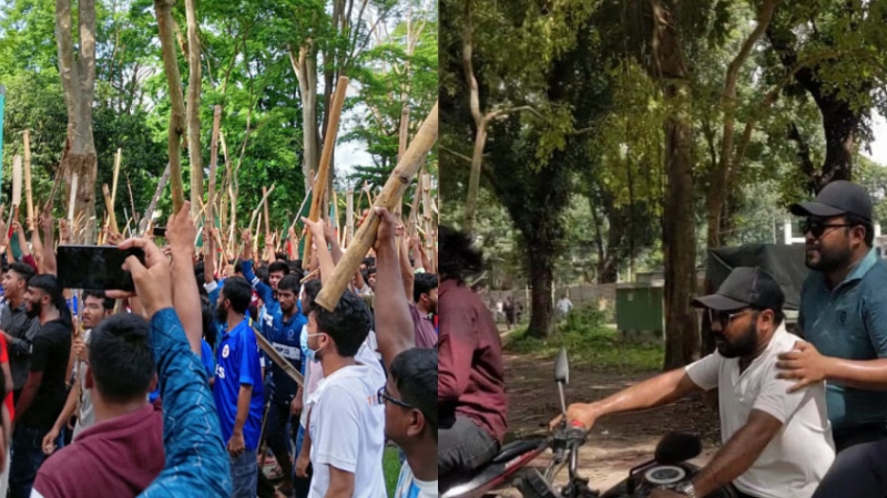 রাবিতে শিক্ষার্থীদের মিছিল, পালালেন ছাত্রলীগ সভাপতি-সম্পাদক