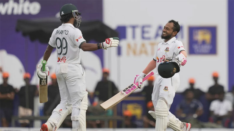 শান্ত-মুশফিকের জোড়া সেঞ্চুরিতে প্রথম দিন বাংলাদেশের